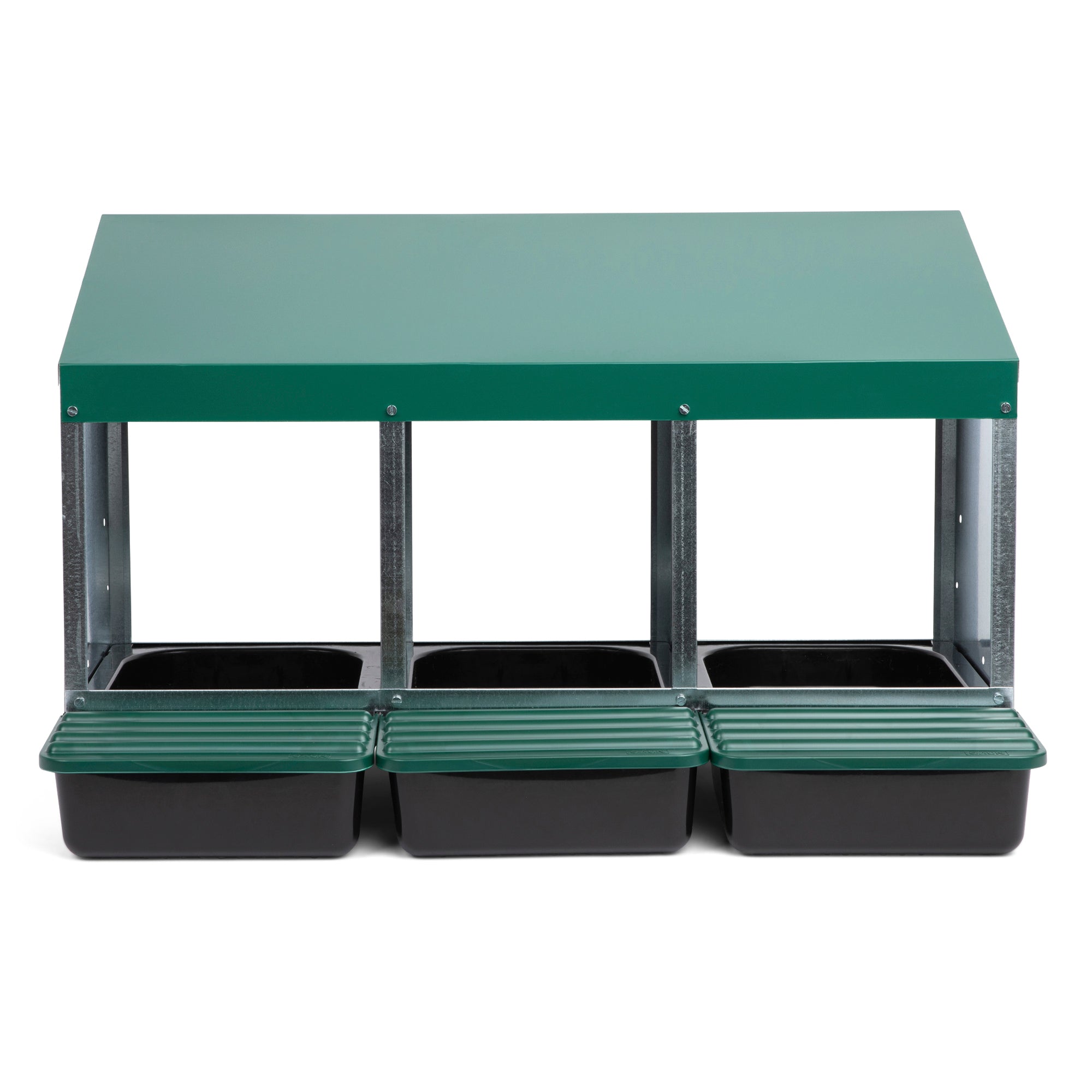 3 Compartment Roll Out Chicken Nesting Box with Compact Trays/Lids