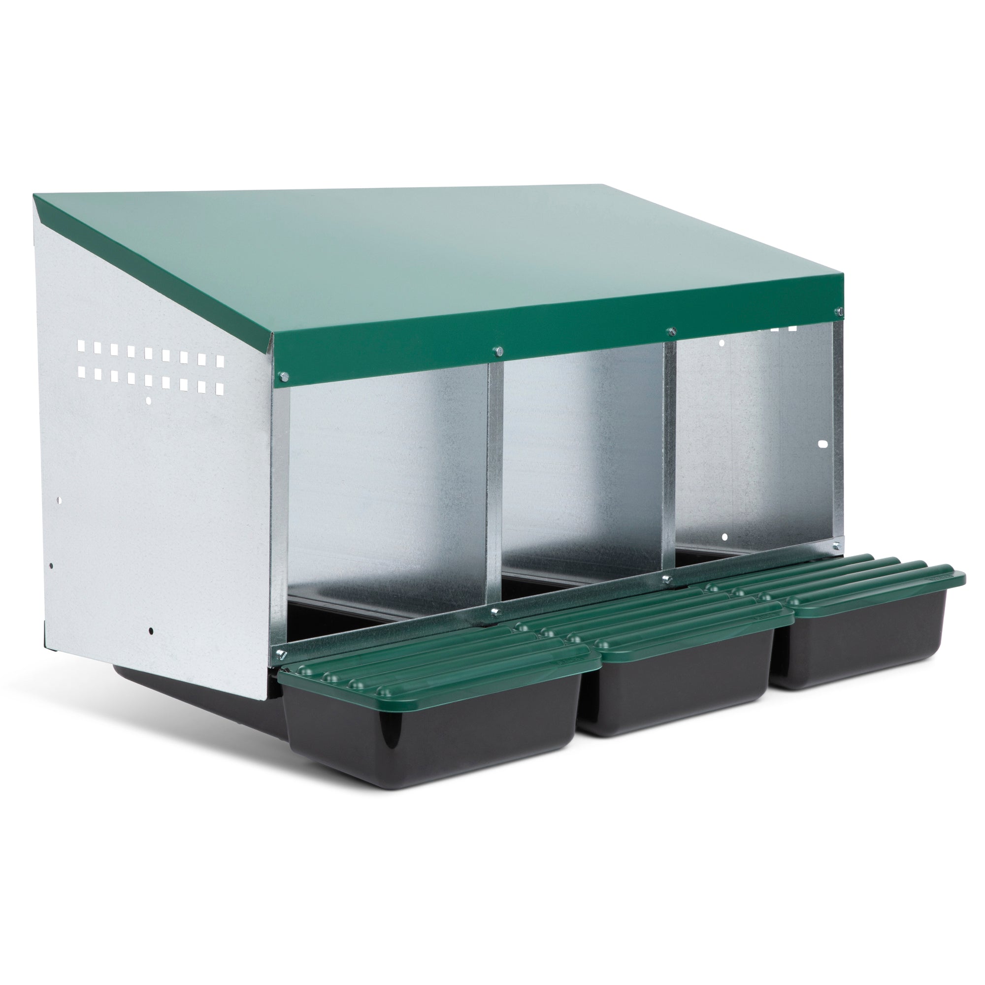 3 Compartment Roll Out Chicken Nesting Box with Compact Trays/Lids