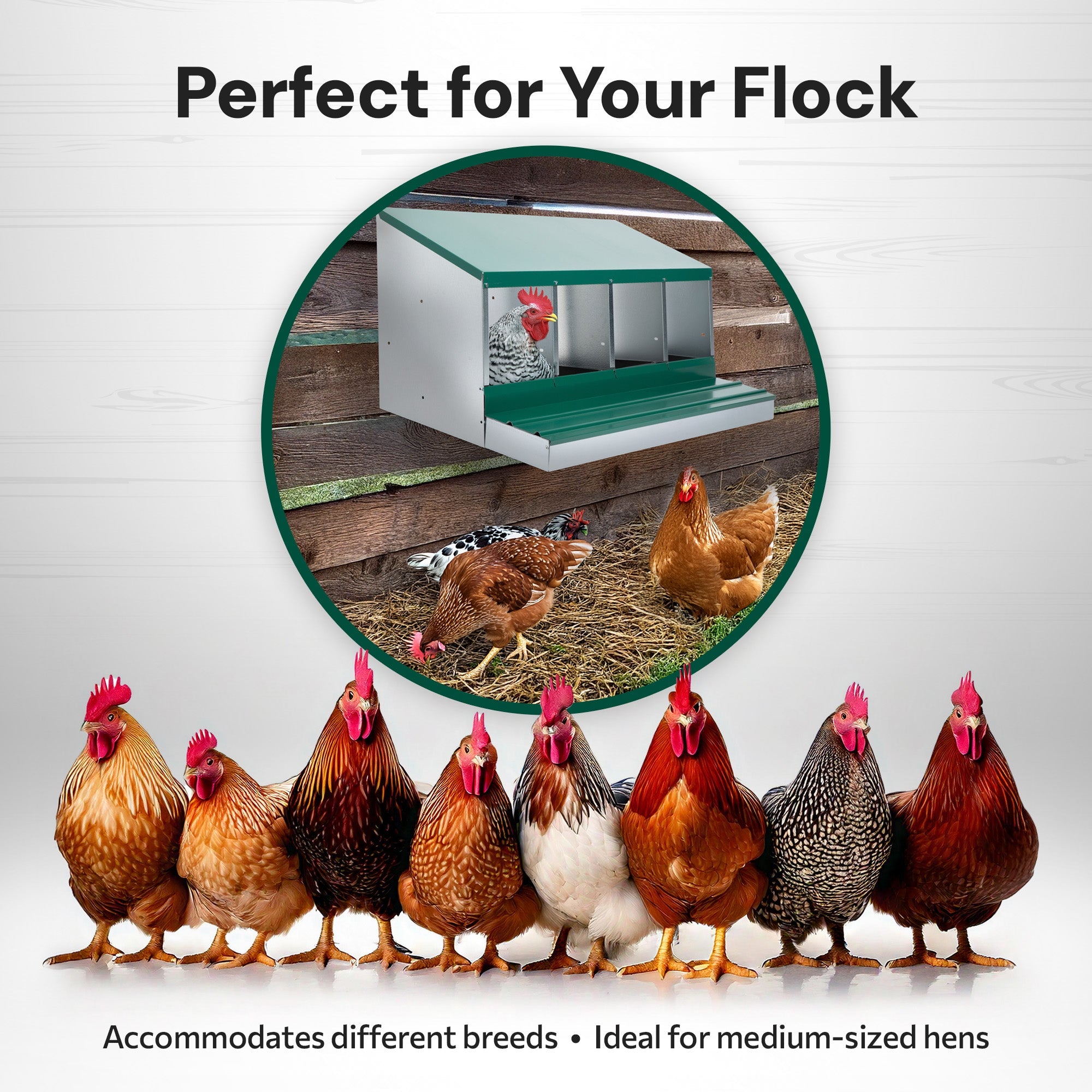 4 Compartment Pro Deluxe Chicken Nesting Box with Trays